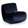 Bowery Hill Contemporary Iron Frame Navy Durable Velvet Accent Chair