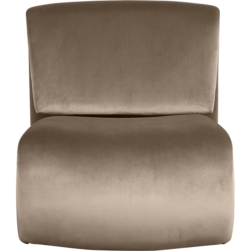 Bowery Hill Contemporary Iron Frame Taupe Durable Velvet Accent Chair