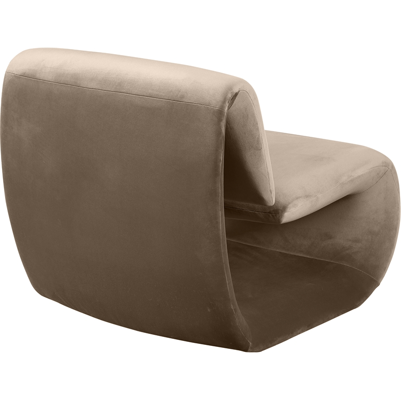 Bowery Hill Contemporary Iron Frame Taupe Durable Velvet Accent Chair