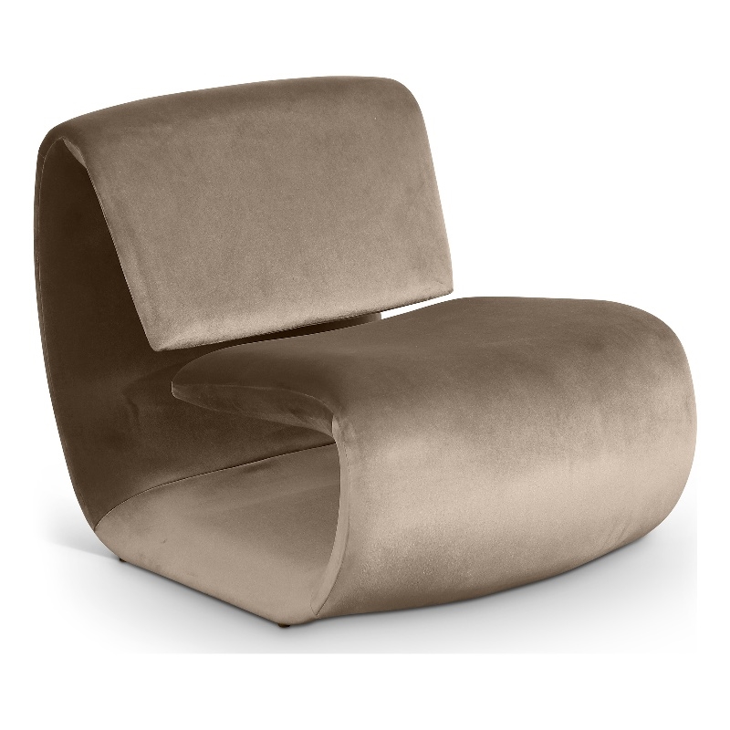 Bowery Hill Contemporary Iron Frame Taupe Durable Velvet Accent Chair