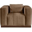 Bowery Hill Contemporary Deep Channel Tufted Soft Brown Vegan Leather Chair