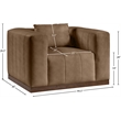 Bowery Hill Contemporary Deep Channel Tufted Soft Brown Vegan Leather Chair