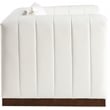 Bowery Hill Contemporary Deep Channel Tufted Soft Cream Vegan Leather Chair