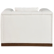 Bowery Hill Contemporary Deep Channel Tufted Soft Cream Vegan Leather Chair