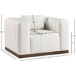 Bowery Hill Contemporary Deep Channel Tufted Soft Cream Vegan Leather Chair