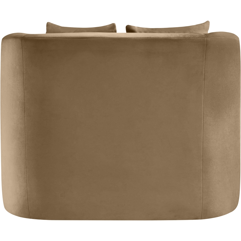 Bowery Hill Contemporary Solid Wood Frame Beige Durable Velvet Accent Chair