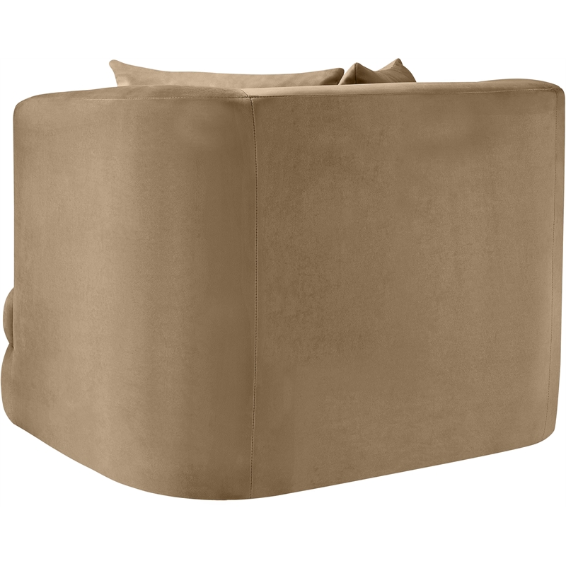 Bowery Hill Contemporary Solid Wood Frame Beige Durable Velvet Accent Chair