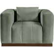 Bowery Hill Contemporary Deep Channel Tufted Soft Green Vegan Leather Chair
