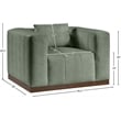 Bowery Hill Contemporary Deep Channel Tufted Soft Green Vegan Leather Chair