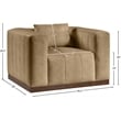 Bowery Hill Contemporary Deep Channel Tufted Soft Tan Vegan Leather Chair