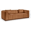 Bowery Hill Contemporary Deep Channel Tufted Soft Cognac Vegan Leather Sofa