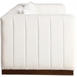 Bowery Hill Contemporary Deep Channel Tufted Soft Cream Vegan Leather Sofa
