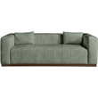 Bowery Hill Contemporary Deep Channel Tufted Soft Green Vegan Leather Sofa