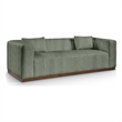 Bowery Hill Contemporary Deep Channel Tufted Soft Green Vegan Leather Sofa