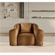 Bowery Hill Contemporary Rich Curves Saddle Durable Velvet Accent Chair