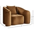 Bowery Hill Contemporary Rich Curves Saddle Durable Velvet Accent Chair