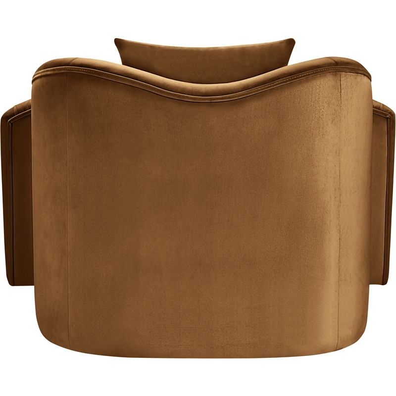 Bowery Hill Contemporary Rich Curves Saddle Durable Velvet Accent Chair