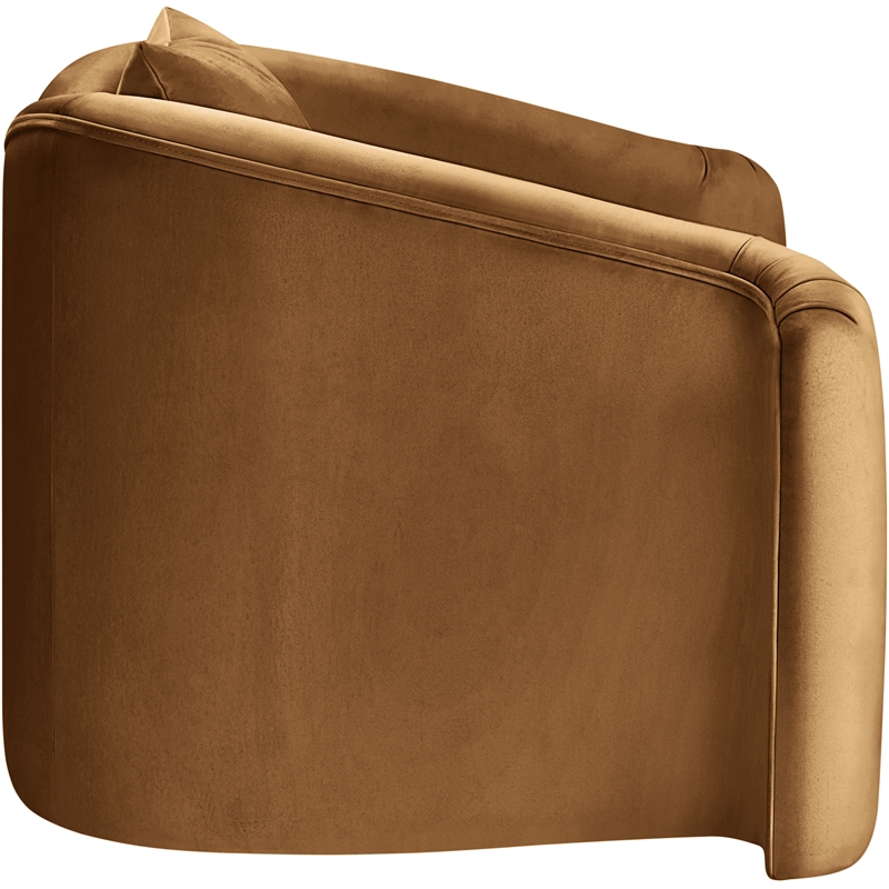 Bowery Hill Contemporary Rich Curves Saddle Durable Velvet Accent Chair