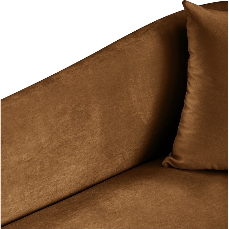 Bowery Hill Contemporary Rich Curves Saddle Durable Velvet Accent Chair