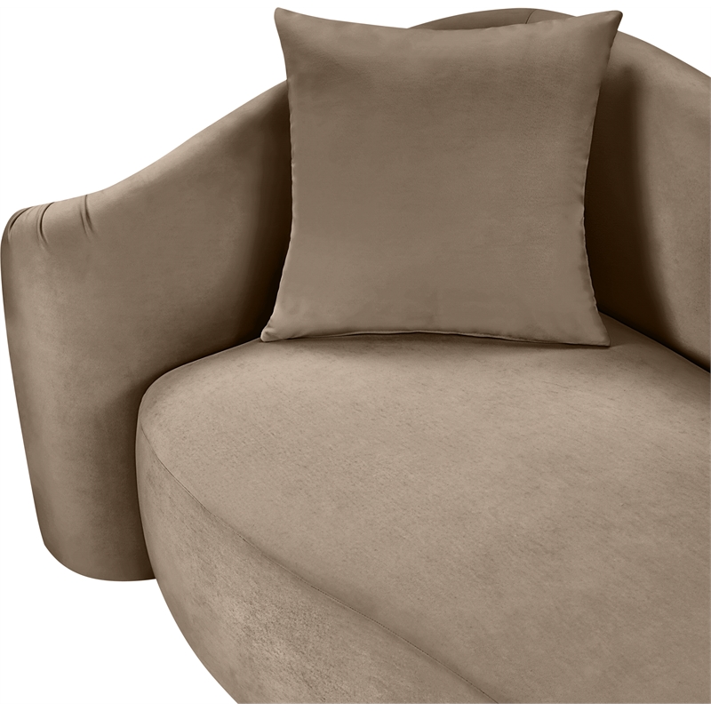 Bowery Hill Contemporary Rich Curves Taupe Durable Velvet Accent Chair