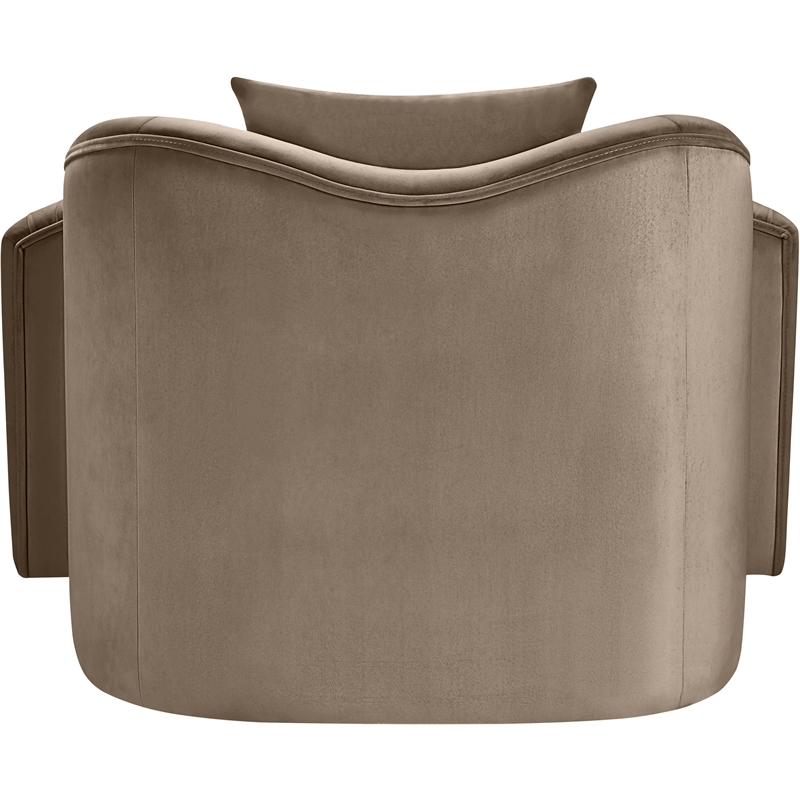 Bowery Hill Contemporary Rich Curves Taupe Durable Velvet Accent Chair