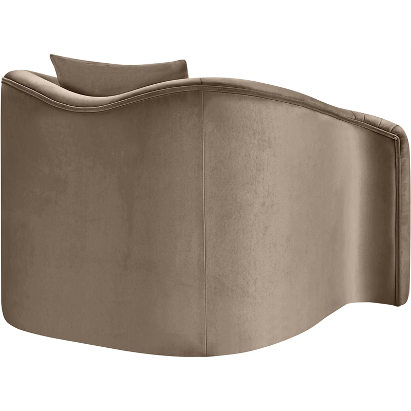 Bowery Hill Contemporary Rich Curves Taupe Durable Velvet Accent Chair