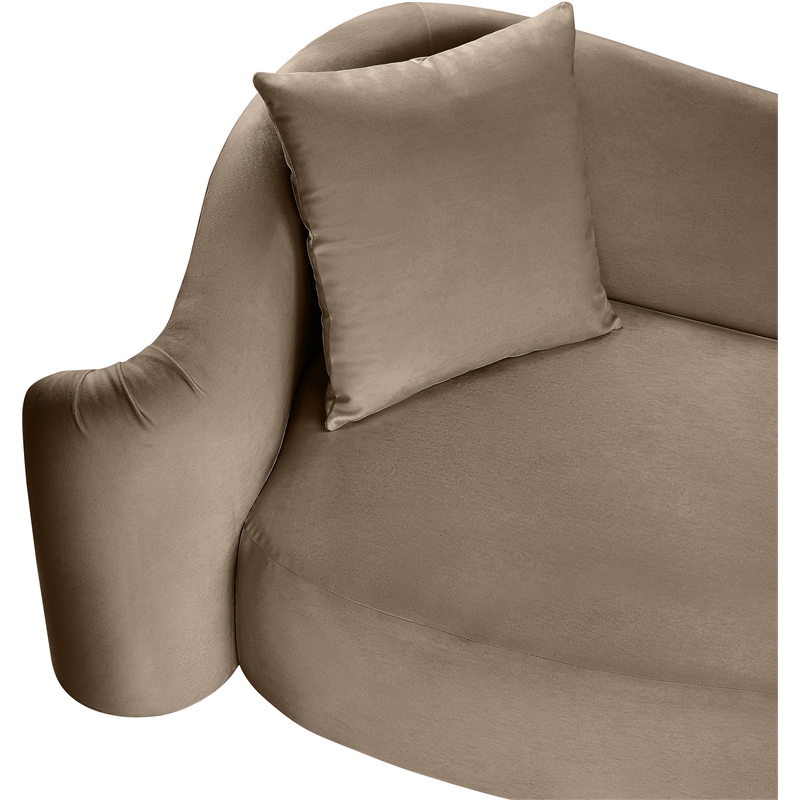Bowery Hill Contemporary Rich Curves Taupe Durable Velvet Accent Chair