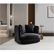 Bowery Hill Contemporary Solid Wood Frame Black Durable Velvet Accent Chair