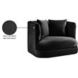 Bowery Hill Contemporary Solid Wood Frame Black Durable Velvet Accent Chair