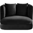 Bowery Hill Contemporary Solid Wood Frame Black Durable Velvet Accent Chair