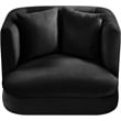 Bowery Hill Contemporary Solid Wood Frame Black Durable Velvet Accent Chair