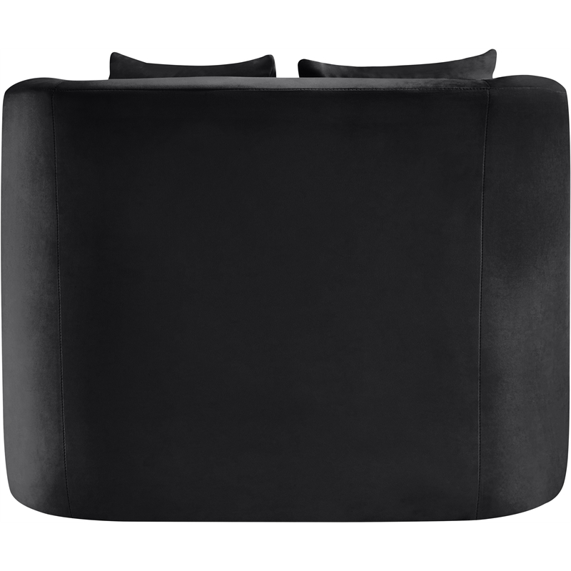 Bowery Hill Contemporary Solid Wood Frame Black Durable Velvet Accent Chair