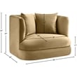 Bowery Hill Contemporary Solid Wood Frame Camel Durable Velvet Accent Chair