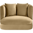Bowery Hill Contemporary Solid Wood Frame Camel Durable Velvet Accent Chair
