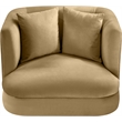 Bowery Hill Contemporary Solid Wood Frame Camel Durable Velvet Accent Chair