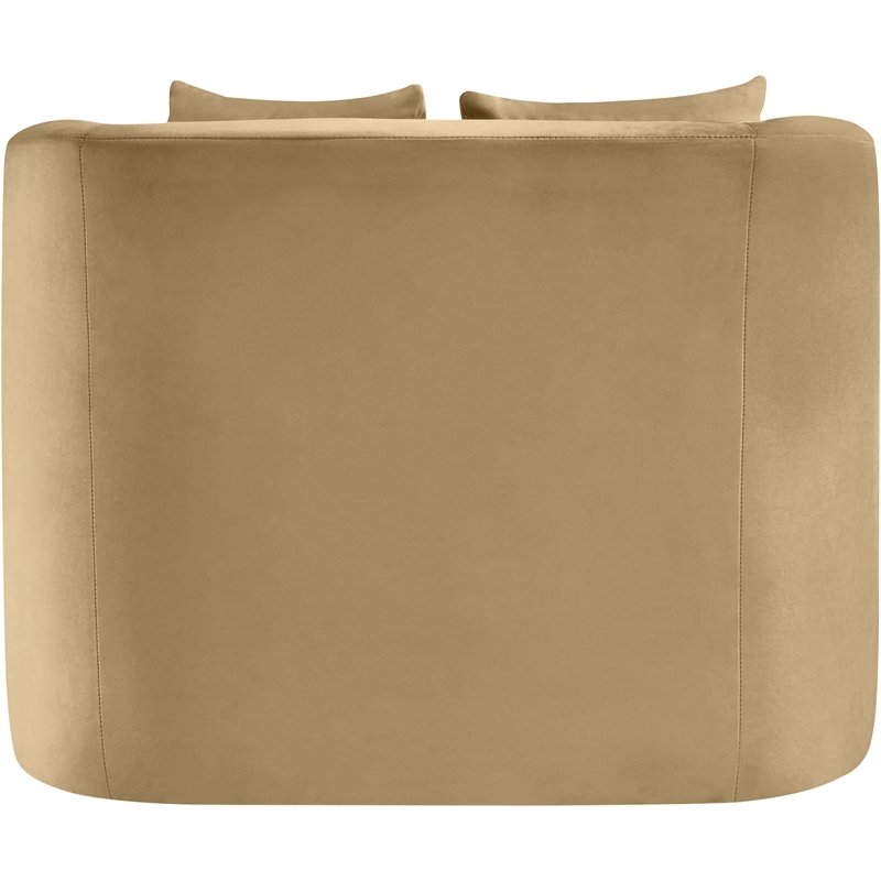 Bowery Hill Contemporary Solid Wood Frame Camel Durable Velvet Accent Chair