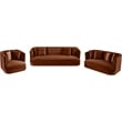 Bowery Hill Contemporary Solid Wood Frame Cognac Durable Velvet Accent Chair