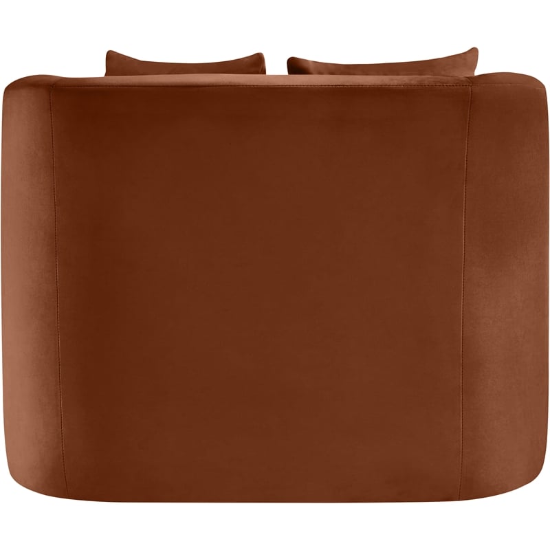 Bowery Hill Contemporary Solid Wood Frame Cognac Durable Velvet Accent Chair