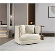 Bowery Hill Contemporary Solid Wood Frame Cream Durable Velvet Accent Chair