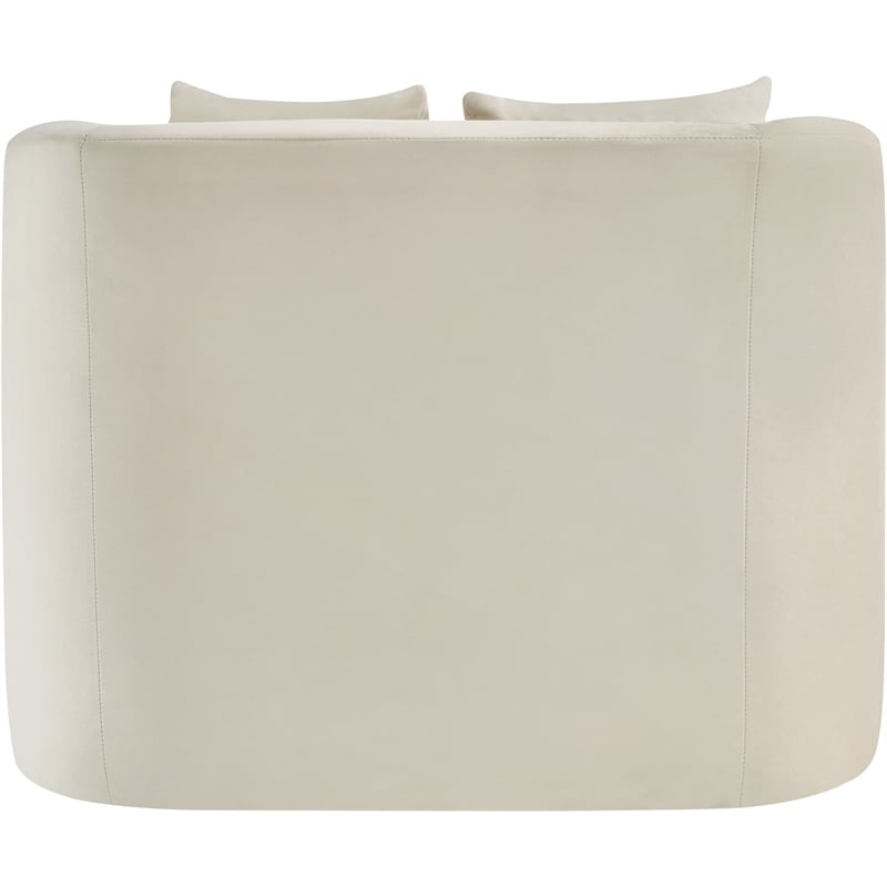 Bowery Hill Contemporary Solid Wood Frame Cream Durable Velvet Accent Chair