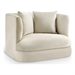 Bowery Hill Contemporary Solid Wood Frame Cream Durable Velvet Accent Chair