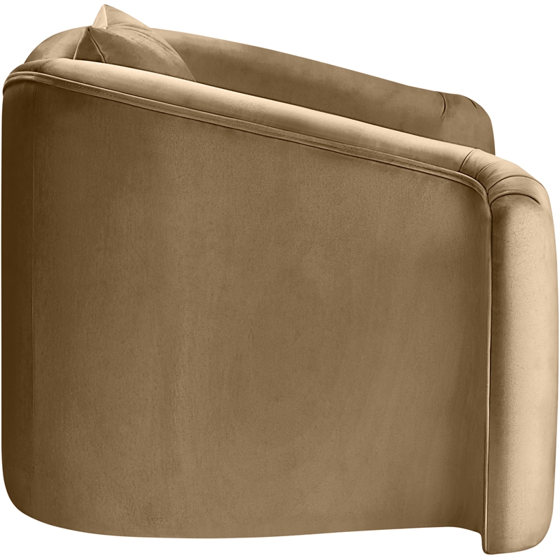 Bowery Hill Contemporary Rich Curves Beige Durable Velvet Accent Chair