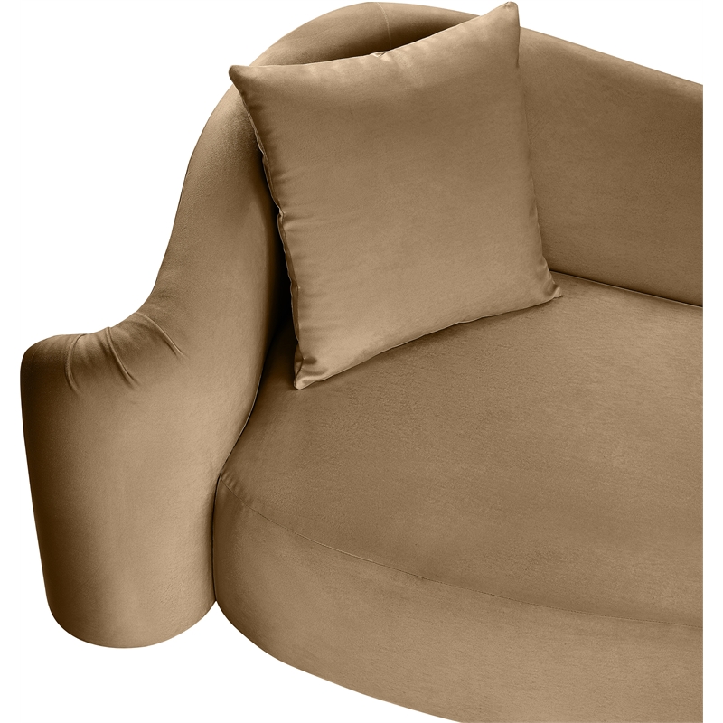 Bowery Hill Contemporary Rich Curves Beige Durable Velvet Accent Chair