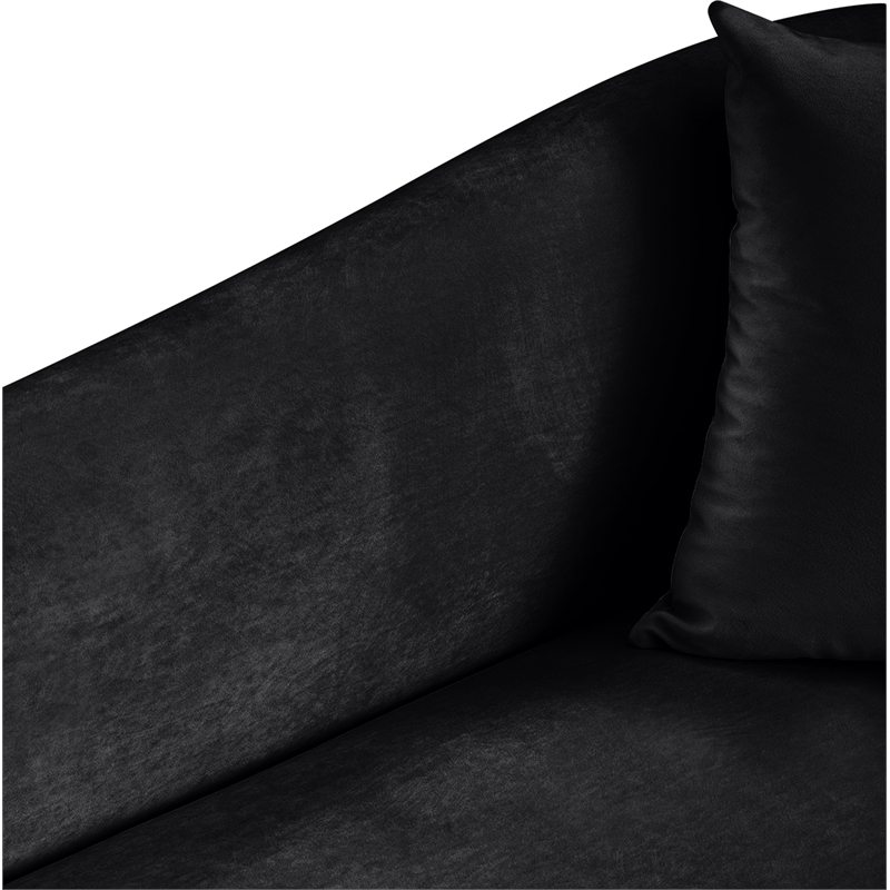 Bowery Hill Contemporary Rich Curves Black Durable Velvet Accent Chair