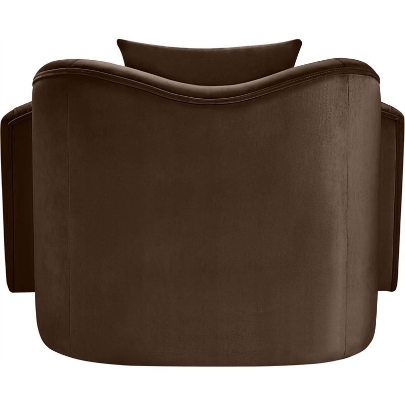 Bowery Hill Contemporary Rich Curves Brown Durable Velvet Accent Chair