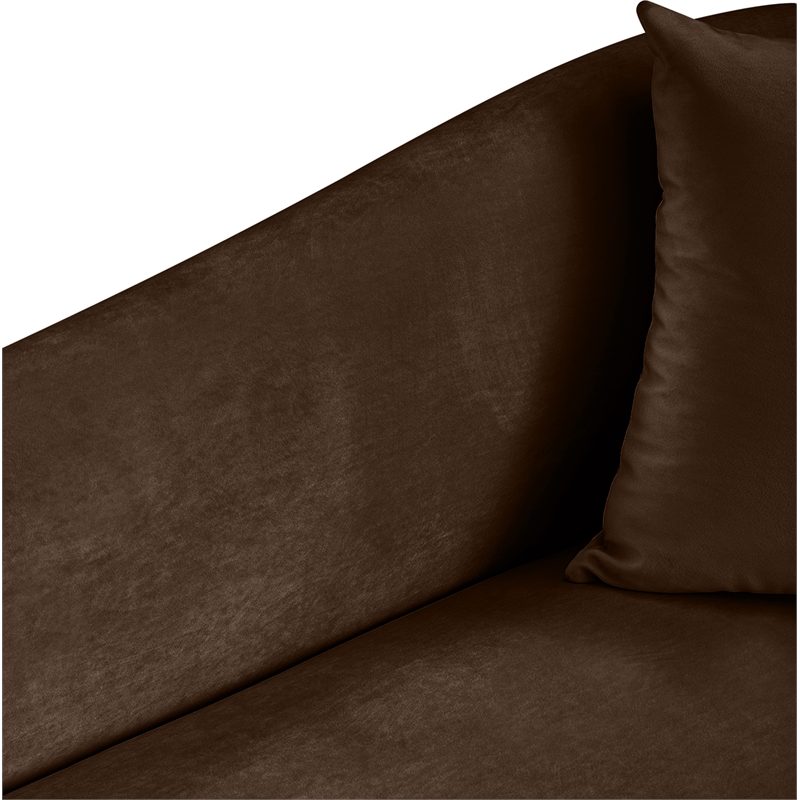 Bowery Hill Contemporary Rich Curves Brown Durable Velvet Accent Chair