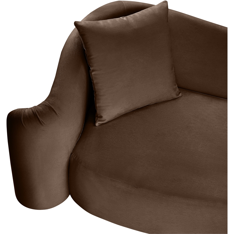 Bowery Hill Contemporary Rich Curves Brown Durable Velvet Accent Chair