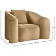 Bowery Hill Contemporary Rich Curves Camel Durable Velvet Accent Chair