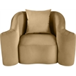 Bowery Hill Contemporary Rich Curves Camel Durable Velvet Accent Chair