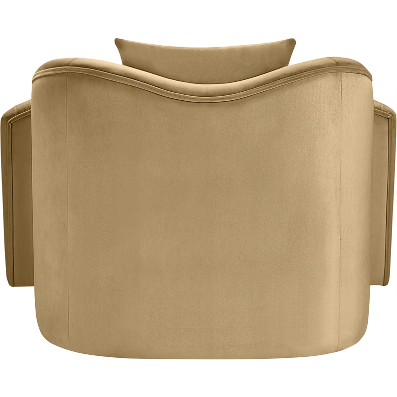 Bowery Hill Contemporary Rich Curves Camel Durable Velvet Accent Chair